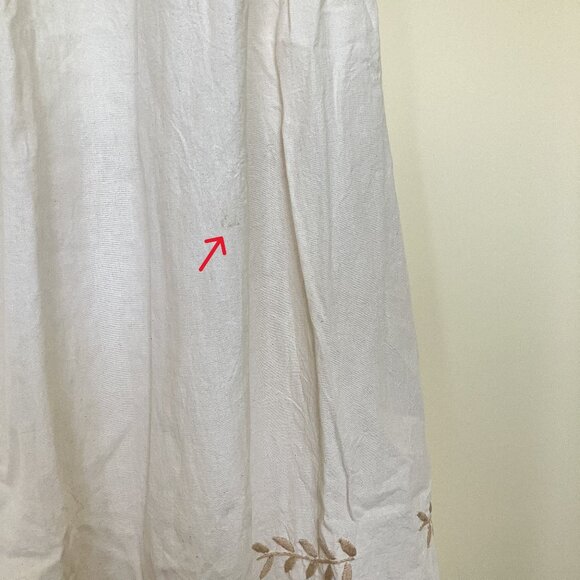 Natural Cotton Sleeveless Maxi Dress with Embroidered Bodice Made in Mexico - Picture 3 of 9